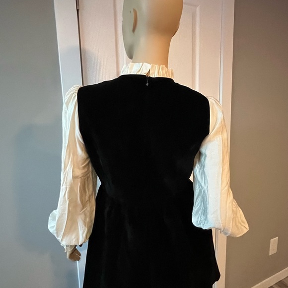 J.ING Black Velvet Dress with Cream Accents - Picture 3 of 6